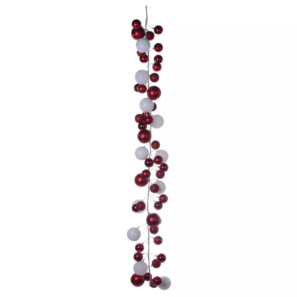 Coupon 🌟 6ft. Red & White Ball Ornament Garland by Ashland® 🤩 4 Coupon 🌟 6ft. Red & White Ball Ornament Garland by Ashland® 🤩 - Image 2