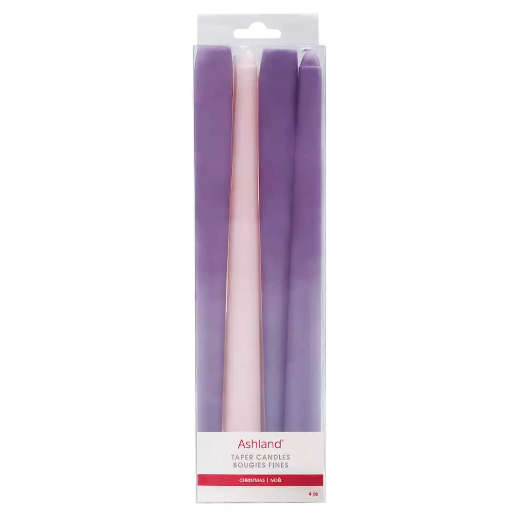 Flash Sale 👍 Christmas Purple & Pink Taper Candles by Ashland®, 4ct. ⭐ 3 Flash Sale 👍 Christmas Purple & Pink Taper Candles by Ashland®, 4ct. ⭐