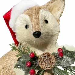 Discount 🎉 9" Fox with Santa Hat Natural Décor Accent by Ashland® 😍 -Ashland Sale Store 10676178 3
