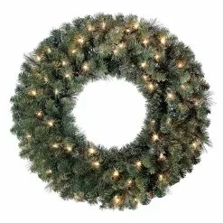 New 💯 30" Pre-Lit Mixed Pine Wreath by Ashland® ✨