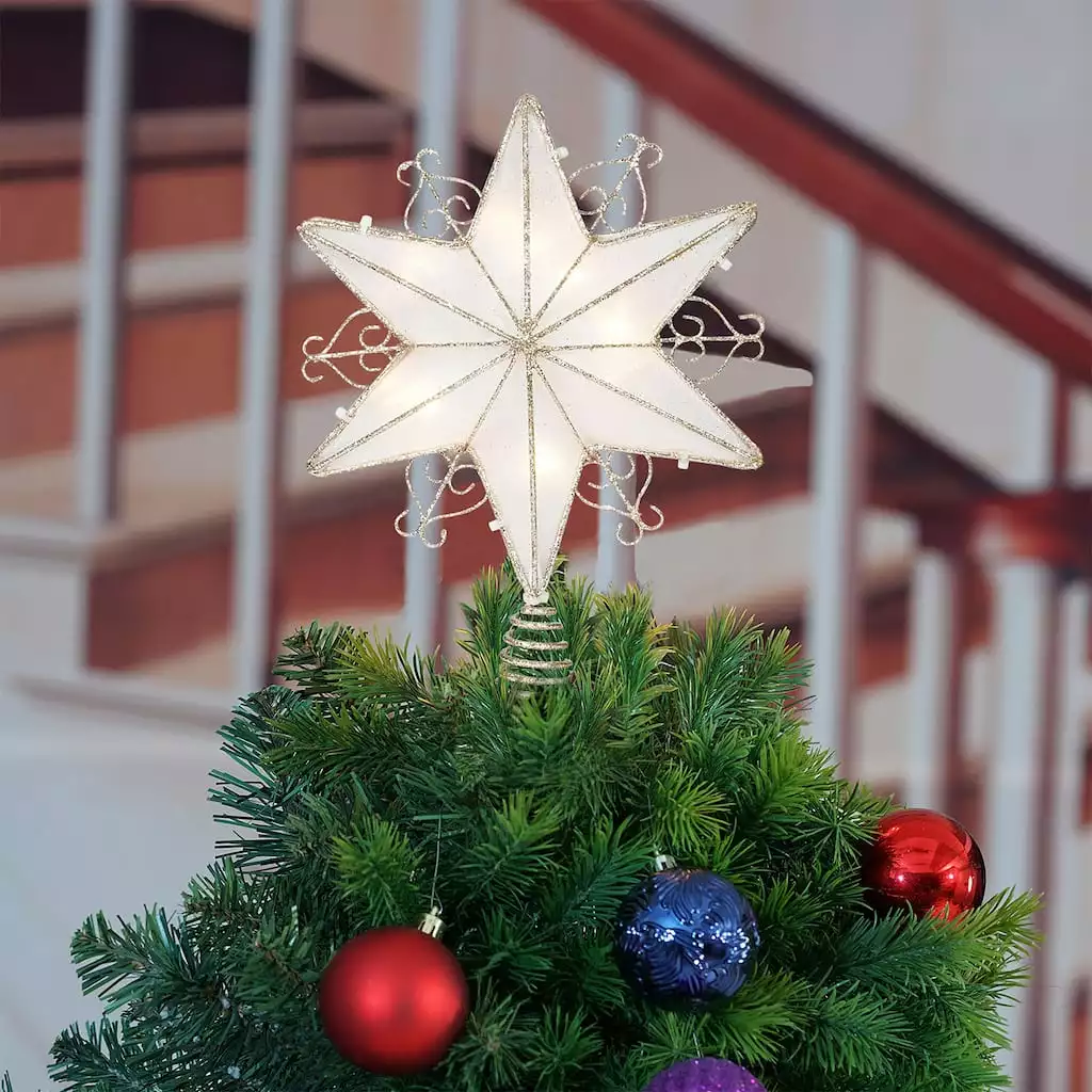 Brand new ✨ 9" Glitter Lighted Hexagram Star Tree Topper by Ashland® 👍 4 Brand new ✨ 9" Glitter Lighted Hexagram Star Tree Topper by Ashland® 👍 - Image 2