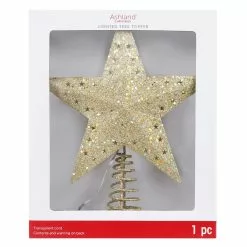 Promo 👍 12.5" Gold Glitter Star Lighted Kaleidoscope Tree Topper by Ashland® ✔️