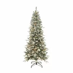 Cheapest 🎁 7ft. Pre-Lit Snowy Spruce Artifical Christmas Tree, Warm White Micro LED Lights by Ashland® 💯