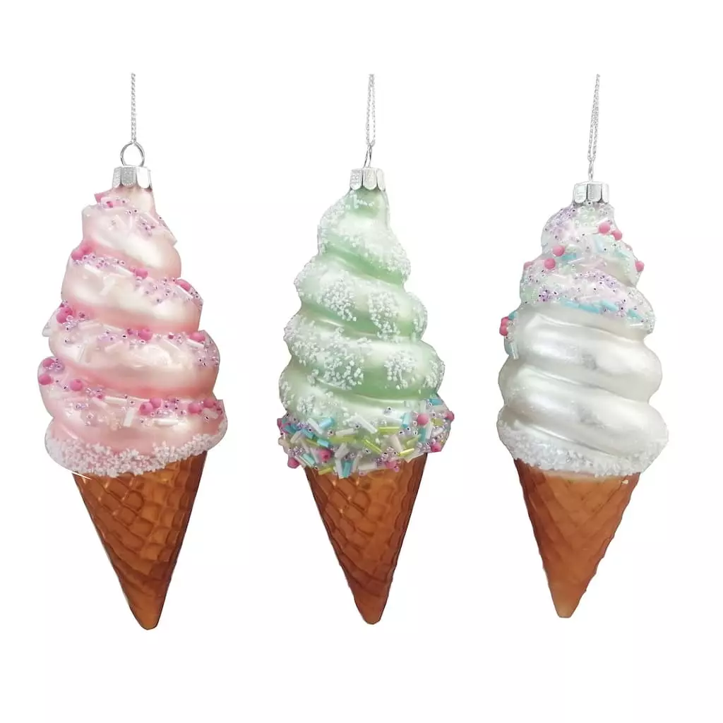 Best Pirce ✔️ Assorted 6.5" Glass Ice Cream Ornament by Ashland® 🎁 Christmas ⌛ 3 Best Pirce ✔️ Assorted 6.5" Glass Ice Cream Ornament by Ashland® 🎁 Christmas ⌛