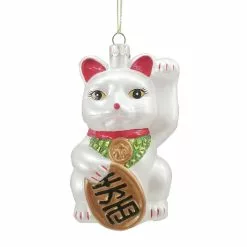 New 👏 4" Glass Money Cat Ornament by Ashland® Christmas 🎁