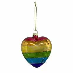 New 🔔 Rainbow Glass Heart Ornament by Ashland® ❤️