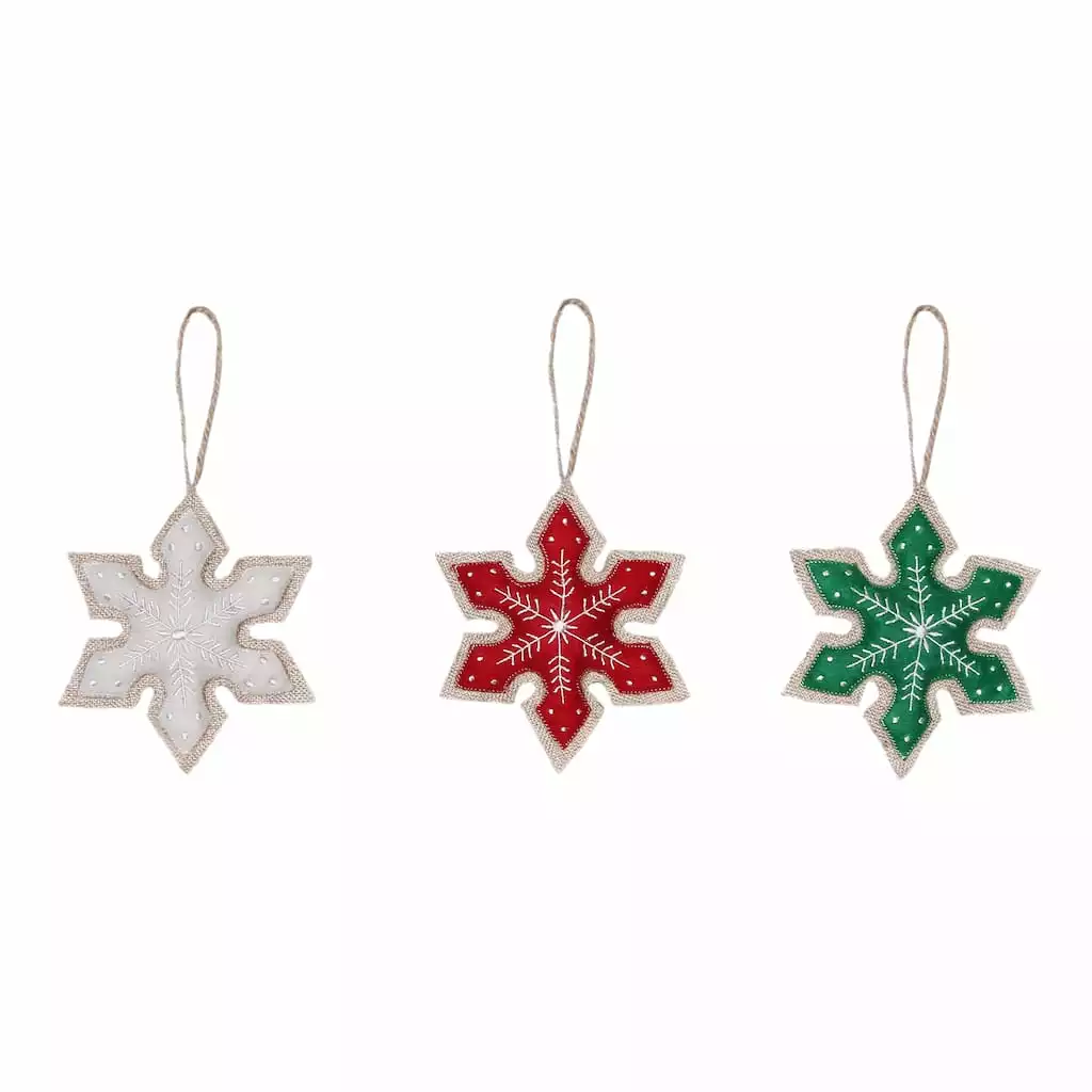 Wholesale 🛒 Assorted Fabric Snowflake Ornament by Ashland® ❤️ 3 Wholesale 🛒 Assorted Fabric Snowflake Ornament by Ashland® ❤️