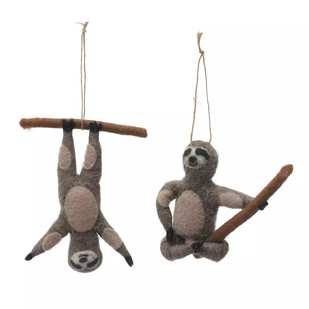 Buy ✨ Assorted 6" Wool Sloth Ornament by Ashland® 🌟 3 Buy ✨ Assorted 6" Wool Sloth Ornament by Ashland® 🌟