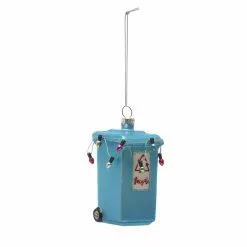 Wholesale 🌟 4" Blue Glass Trash Can Ornament by Ashland® 💯