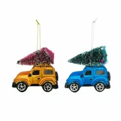 Outlet 🎁 Assorted Glass Jeep with Tree Ornament by Ashland® 😉