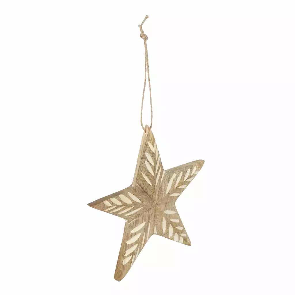 Budget ⭐ 5.5'' Carved Wooden Star Ornament by Ashland® ⭐ 4 Budget ⭐ 5.5'' Carved Wooden Star Ornament by Ashland® ⭐ - Image 2