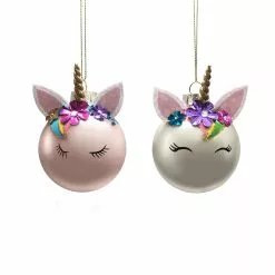 Outlet ✔️ Assorted 4" Glass Unicorn Ball Ornament by Ashland® 🔔