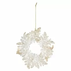 Cheapest 🛒 Clear & Glittery Gold Wreath Ornament by Ashland® ⌛