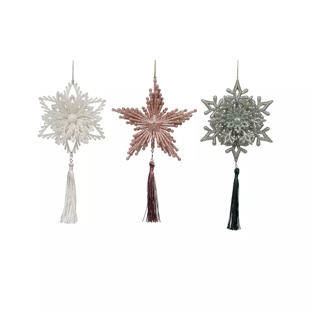 New 🔥 Assorted Snowflake Tassel Ornament by Ashland® 🌟 3 New 🔥 Assorted Snowflake Tassel Ornament by Ashland® 🌟