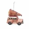 Best Pirce ⭐ 4.8'' Pink Car with Tree Glass ❄ Christmas Ornament by Ashland® 🎉