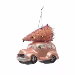 Best Pirce ⭐ 4.8'' Pink Car with Tree Glass ❄ Christmas Ornament by Ashland® 🎉 -Ashland Sale Store 10698531 3