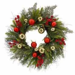 Outlet 🤩 22" Pine, Ornaments & Berries Outdoor Wreath by Ashland® ✔️