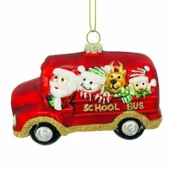 Flash Sale 🎉 Santa School Bus Glass Ornament by Ashland® 🧨 -Ashland Sale Store 10698788 2