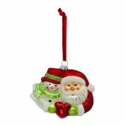 Top 10 🔔 Santa & Snowman Heart Glass Ornament by Ashland® ❤️