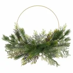 Brand new 🎁 20" Pine & Gold Hoop Wreath by Ashland® Christmas ✨