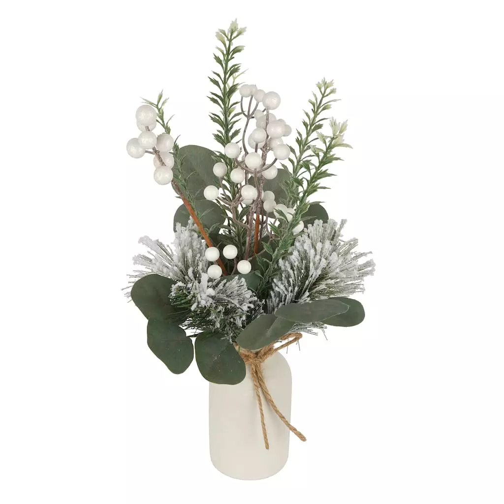 New ⭐ 16" Berry & Pine Needle Arrangement in Ceramic Vase by Ashland® ⭐ 4 New ⭐ 16" Berry & Pine Needle Arrangement in Ceramic Vase by Ashland® ⭐ - Image 2