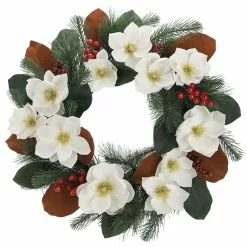 Top 10 ❤️ 24" White Magnolia, Red Berry & Pine Wreath by Ashland® 🧨
