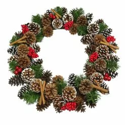 Cheap ✨ 22" Red Berry, Pinecone & Cinnamon Stick Wreath by Ashland® ⭐