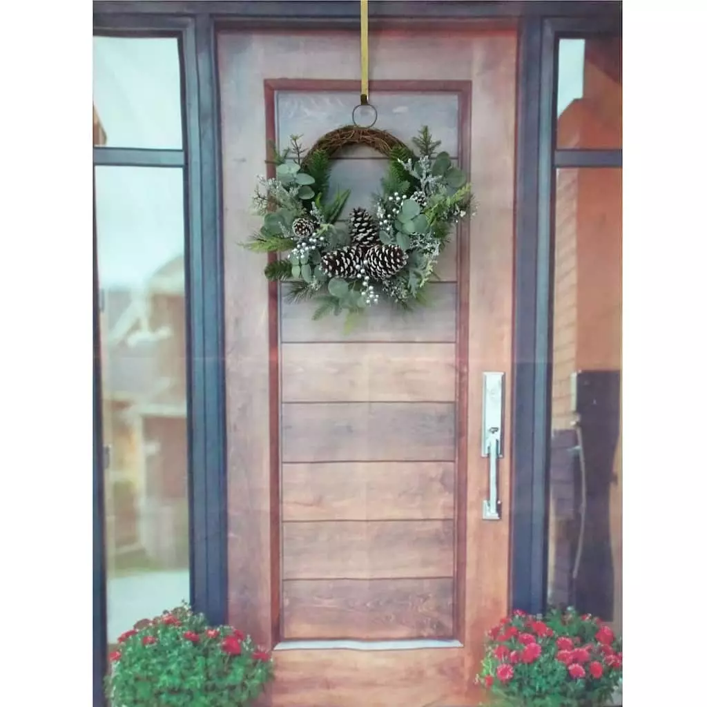 Outlet ⭐ 22" Icy Mixed Pine & Silver Berry Half Wreath by Ashland® 🎁 5 Outlet ⭐ 22" Icy Mixed Pine & Silver Berry Half Wreath by Ashland® 🎁 - Image 3