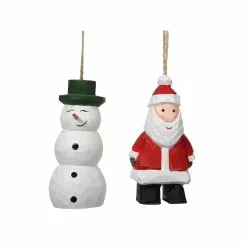 Promo 😀 Assorted Carved Wood ⌛ Christmas Figurine Ornament by Ashland® ⭐