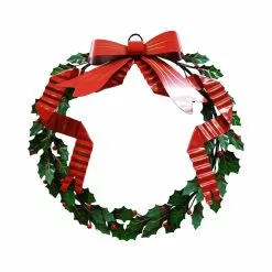 Buy 👏 16" Berry, Leaves & Bow Metal Wall Wreath by Ashland® ⭐