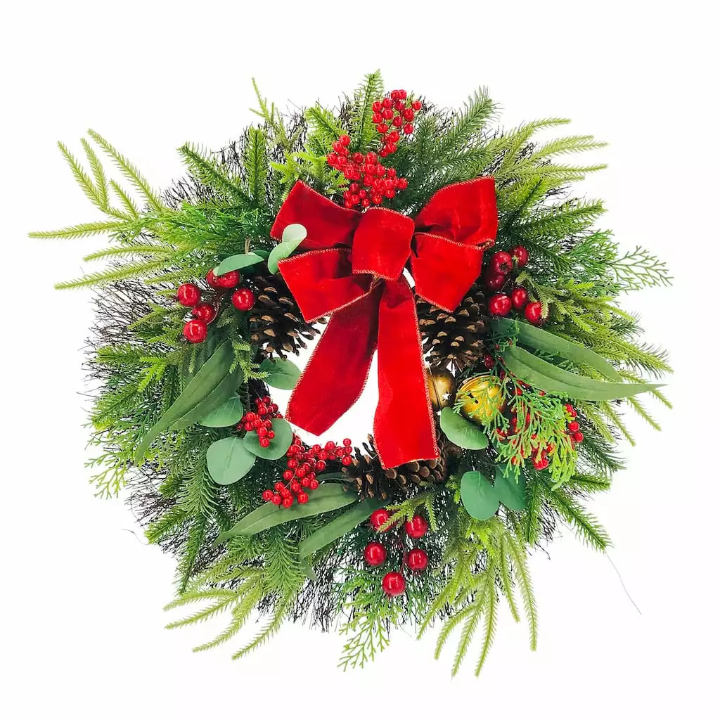 Promo 🔥 24'' Berry Pine Bell Wreath Wall Décor by Ashland® ⭐ 3 Promo 🔥 24'' Berry Pine Bell Wreath Wall Décor by Ashland® ⭐