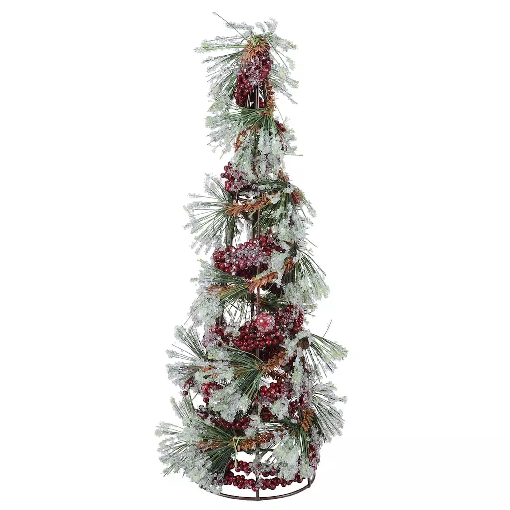 Promo 🛒 16" Frosted Pine Leaf & Berry Tabletop Tree by Ashland® 🔥 3 Promo 🛒 16" Frosted Pine Leaf & Berry Tabletop Tree by Ashland® 🔥