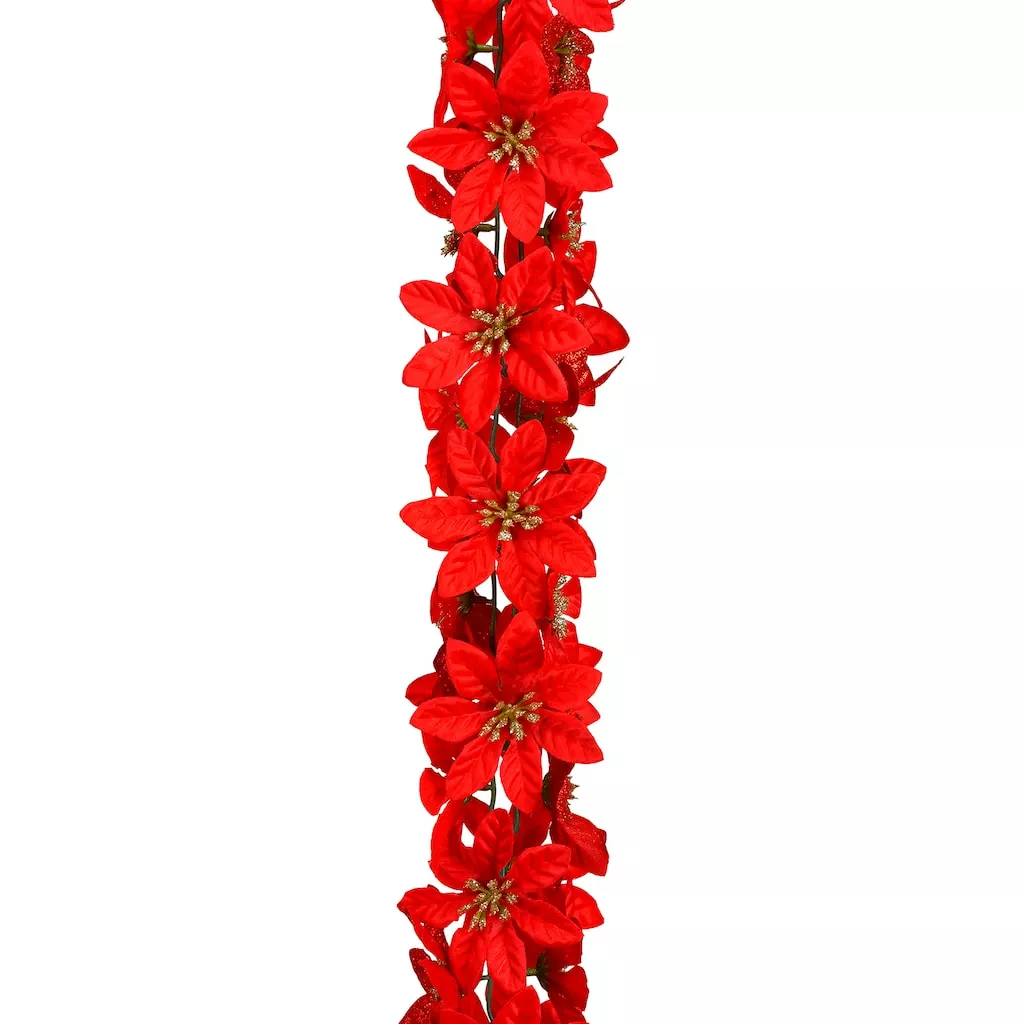 Best deal ❤️ 6ft. Red Satin Poinsettia Chain Garland by Ashland® ✔️ 4 Best deal ❤️ 6ft. Red Satin Poinsettia Chain Garland by Ashland® ✔️ - Image 2