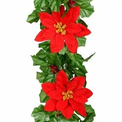 Best reviews of 🤩 6ft. Red Velvet Poinsettia & Berry Chain Garland by Ashland® ⌛
