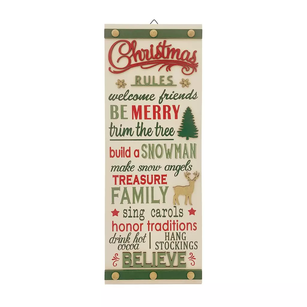 Buy 🤩 Christmas Rules Wall Sign by Ashland® ❤️ 3 Buy 🤩 Christmas Rules Wall Sign by Ashland® ❤️