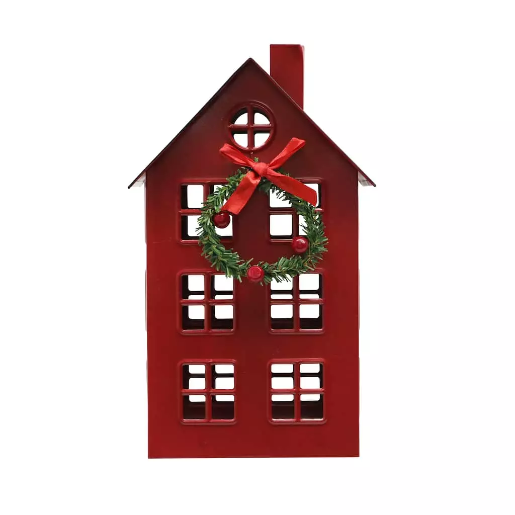 Hot Sale ⌛ 10" Red House With Wreath Tabletop Decoration by Ashland® 🎁 3 Hot Sale ⌛ 10" Red House With Wreath Tabletop Decoration by Ashland® 🎁