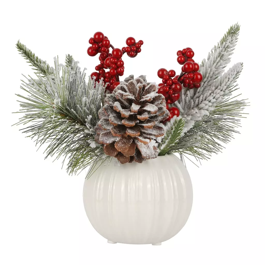 Flash Sale 😉 10" Pine Needle & Berry Arrangement in Ceramic Pot by Ashland® 🤩 3 Flash Sale 😉 10" Pine Needle & Berry Arrangement in Ceramic Pot by Ashland® 🤩