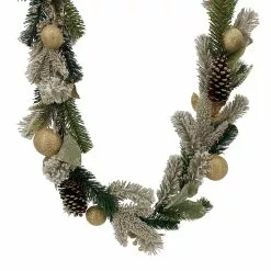 Best deal 🎁 6ft. Snowy Pine & Gold Ornament Garland by Ashland® 👏