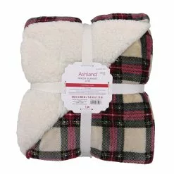 Promo ✔️ Ivory Plaid Berber Throw Blanket by Ashland® ❤️