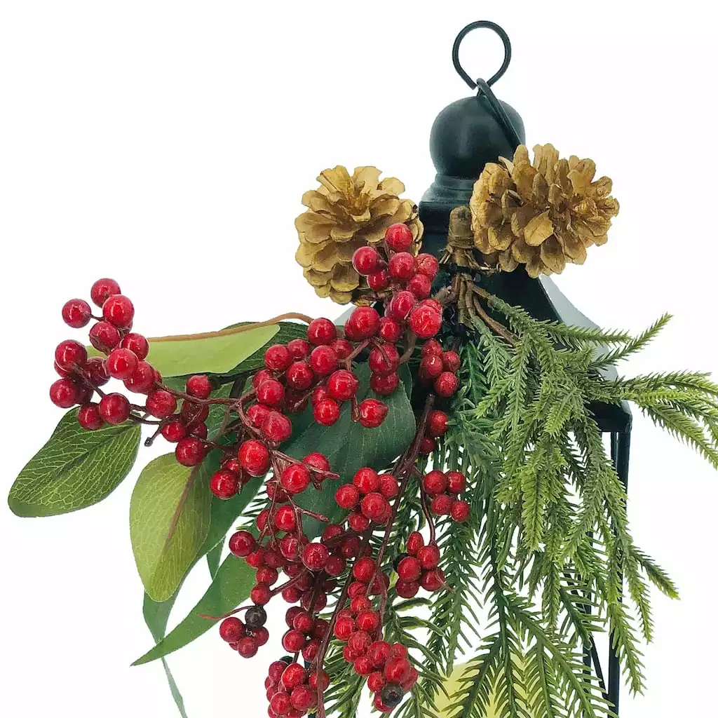 Outlet ⭐ 17" Berry & Pinecone Tabletop Lantern by Ashland® 😀 5 Outlet ⭐ 17" Berry & Pinecone Tabletop Lantern by Ashland® 😀 - Image 3