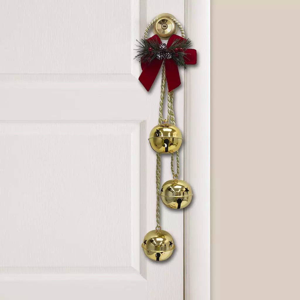 Budget 🔥 24" Shiny Gold 3 Bell Door Hanger by Ashland® ✨ 4 Budget 🔥 24" Shiny Gold 3 Bell Door Hanger by Ashland® ✨ - Image 2