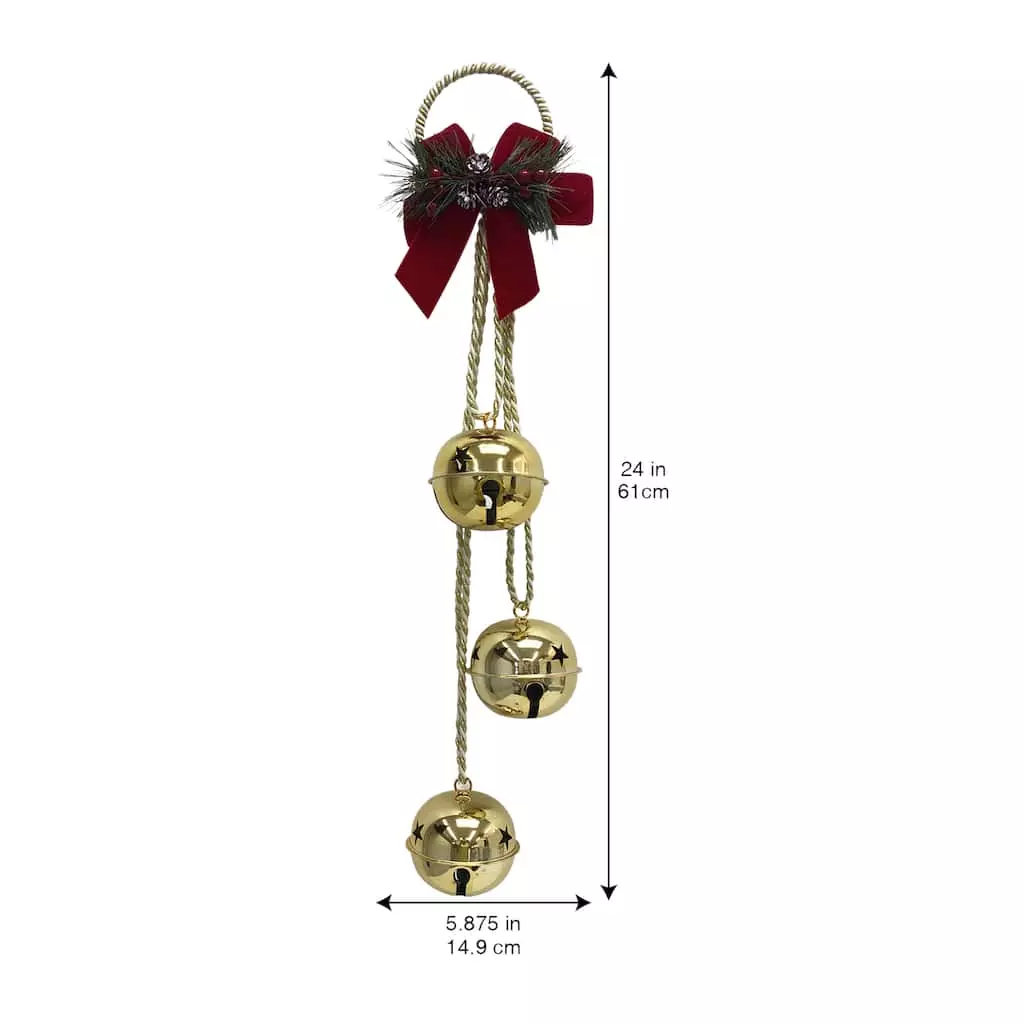 Budget 🔥 24" Shiny Gold 3 Bell Door Hanger by Ashland® ✨ 5 Budget 🔥 24" Shiny Gold 3 Bell Door Hanger by Ashland® ✨ - Image 3