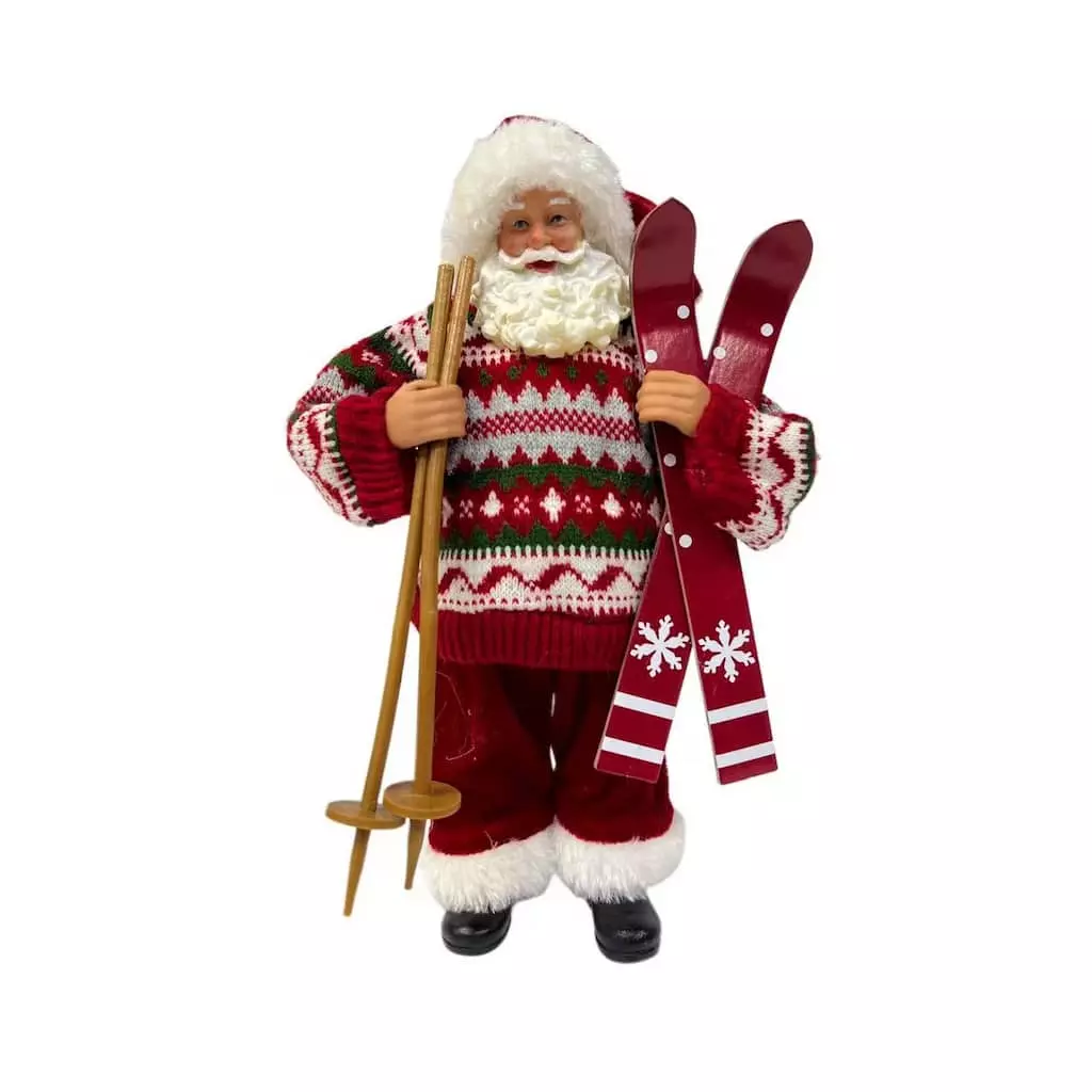 Discount ✔️ 10.5" Skiing Santa Figurine by Ashland® ❤️ 3 Discount ✔️ 10.5" Skiing Santa Figurine by Ashland® ❤️