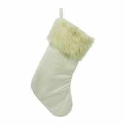Outlet 🌟 White Stocking with White Faux Fur Trim by Ashland® 👏