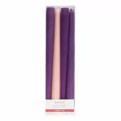 Cheap 😍 10" Smooth Purple & Pink Advent Taper Candles, 4ct. by Ashland® ⌛
