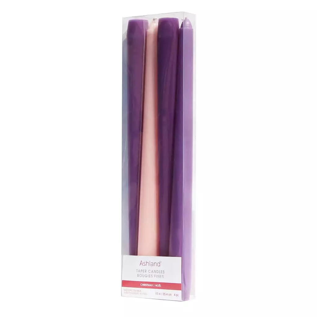 Cheap 😍 10" Smooth Purple & Pink Advent Taper Candles, 4ct. by Ashland® ⌛ 6 Cheap 😍 10" Smooth Purple & Pink Advent Taper Candles, 4ct. by Ashland® ⌛ - Image 4