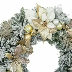 Buy 👏 30" Flocked Pine, Poinsettia, Ornament & Fern Wreath by Ashland® ⭐ -Ashland Sale Store 10699971 2