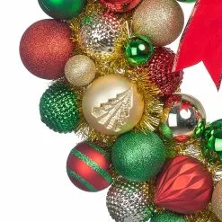 Budget 🎉 23" Red, Green & Gold Ball Ornament Wall Wreath by Ashland® 👍 -Ashland Sale Store 10699989 2