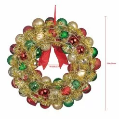 Budget 🎉 23" Red, Green & Gold Ball Ornament Wall Wreath by Ashland® 👍 -Ashland Sale Store 10699989 3
