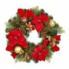 Buy ⌛ 24" Red & Gold Poinsettia & Pinecone Wreath by Ashland® 👏 -Ashland Sale Store 10700002 1